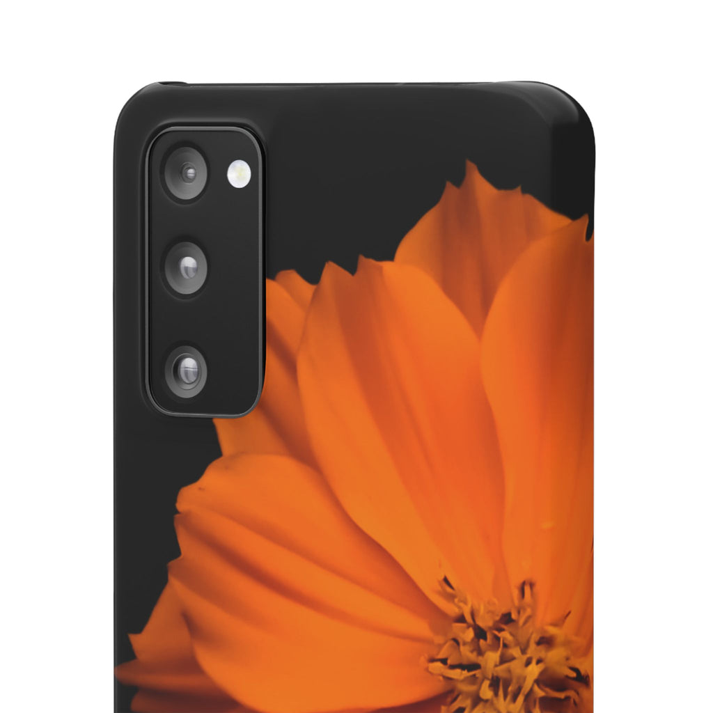 Phone Case - Orange Cosmos Floral Snap Case | Slim Protective Flower Design