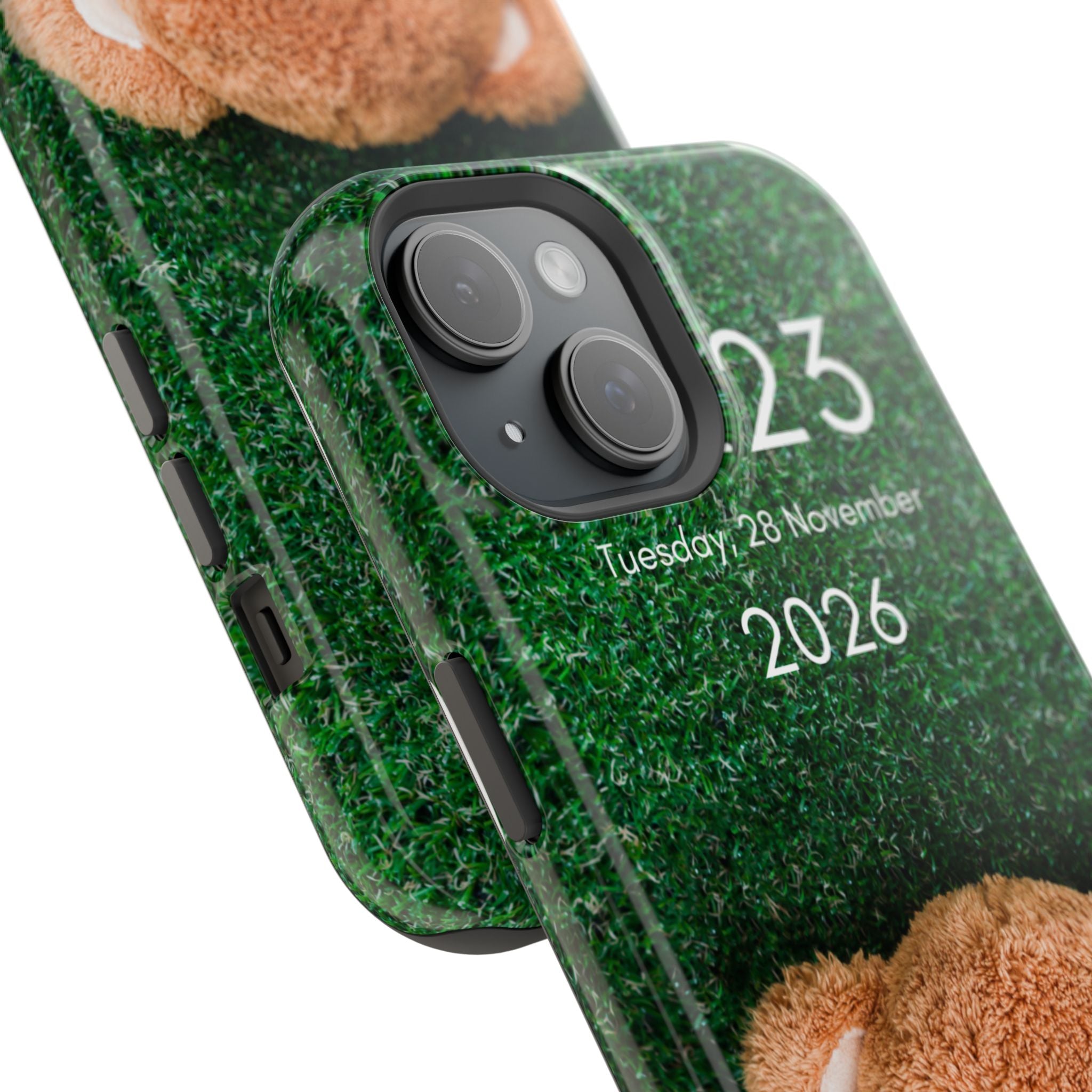Teddy Bear Grass Phone Case — Cute Plush Toy Design Impact-Resistant Case