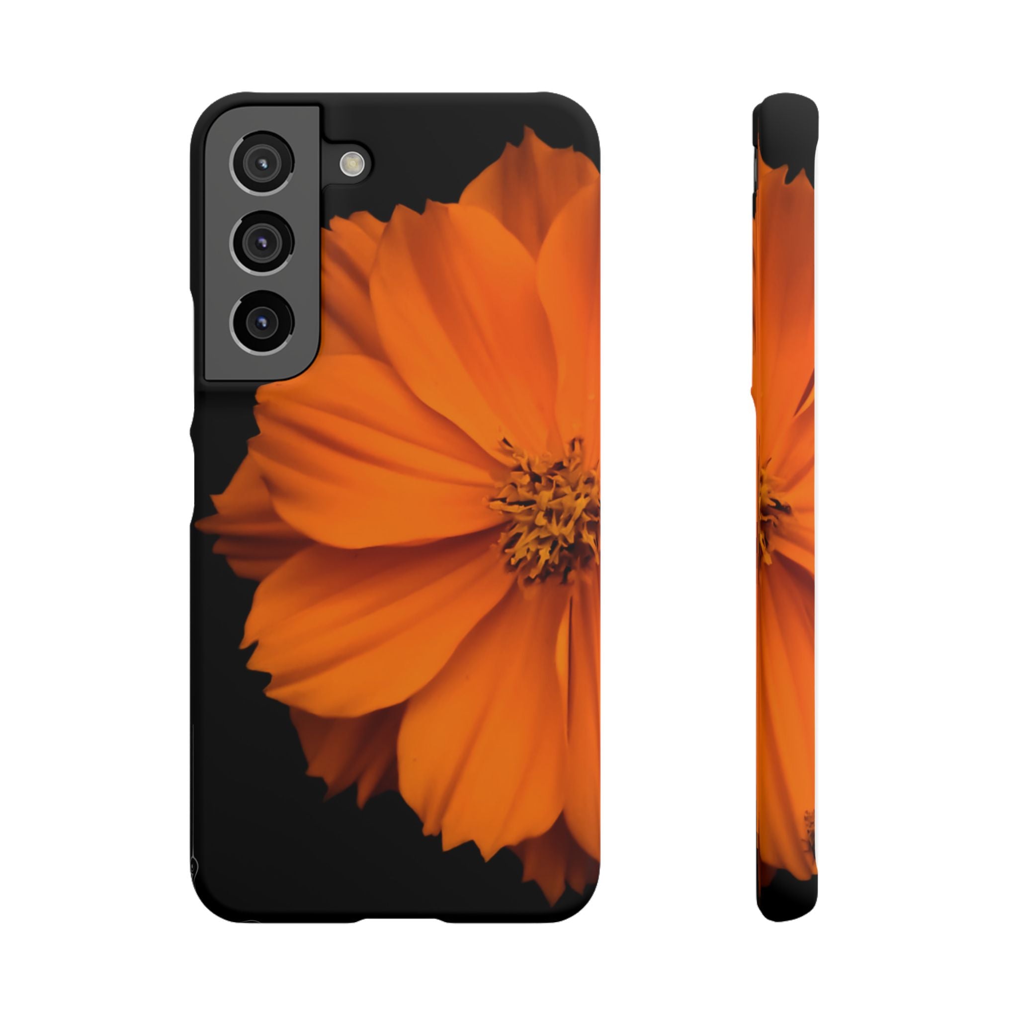 Phone Case - Orange Cosmos Floral Snap Case | Slim Protective Flower Design