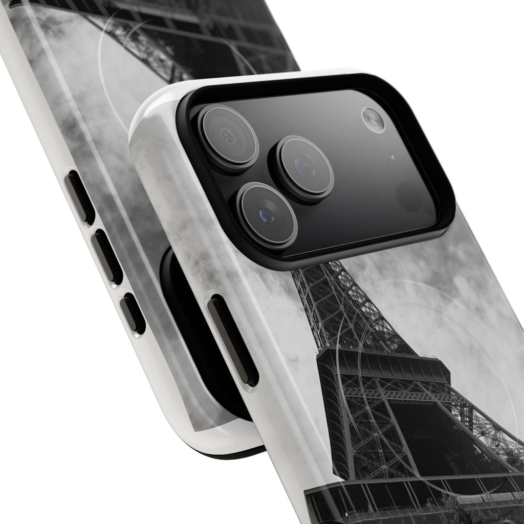 Eiffel Tower 'My Dream' Tough Magnetic Phone Case — Black & White Travel Protective Cover