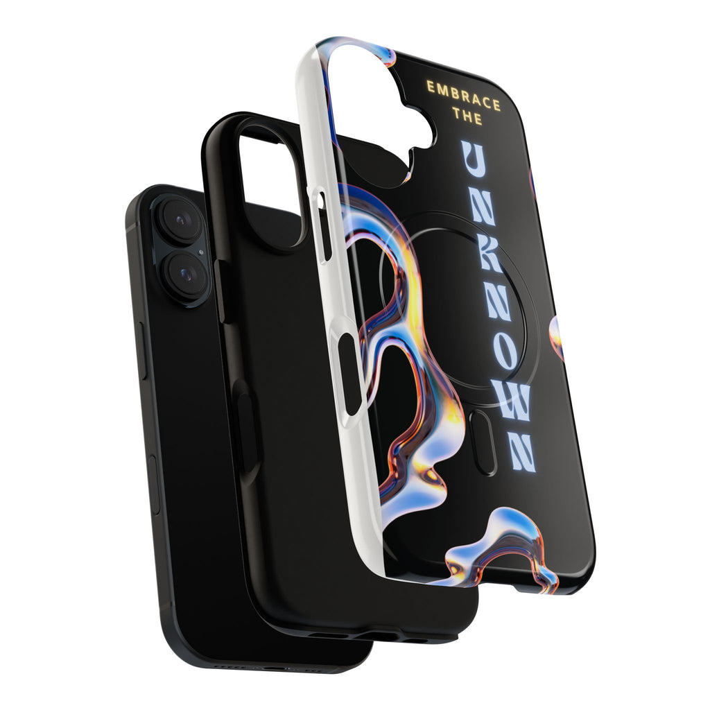 Tough Magnetic Case — "Embrace the Unknown" Black Iridescent Phone Cover