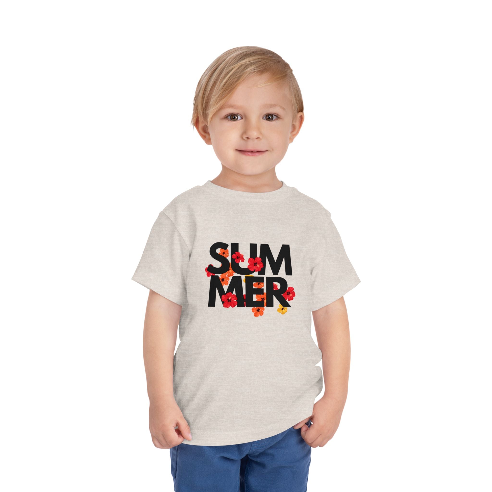 Toddler Tee - "SUMMER" Floral Letters Kids T‑Shirt