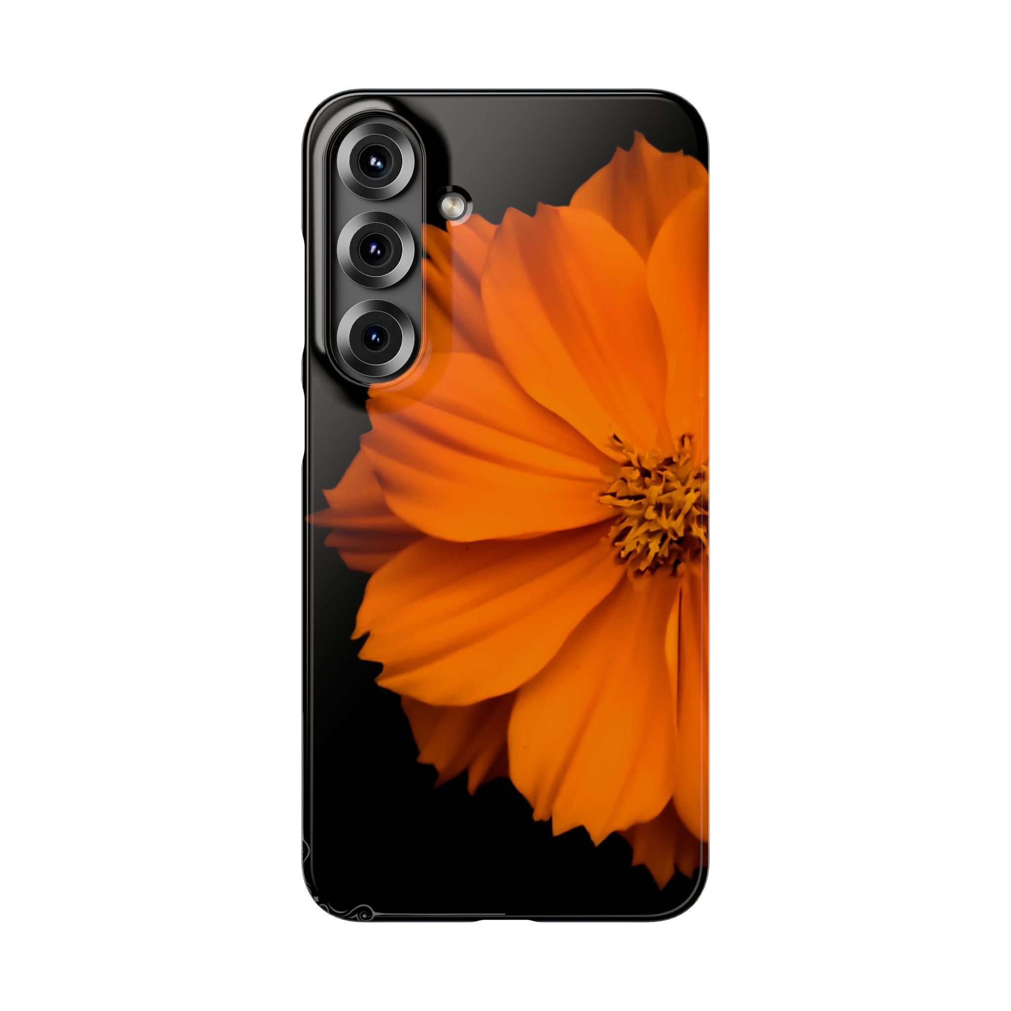 Phone Case - Orange Cosmos Floral Snap Case | Slim Protective Flower Design