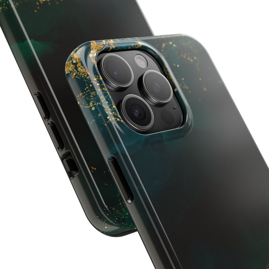 Tough Phone Case — Emerald Marble with Gold Flecks
