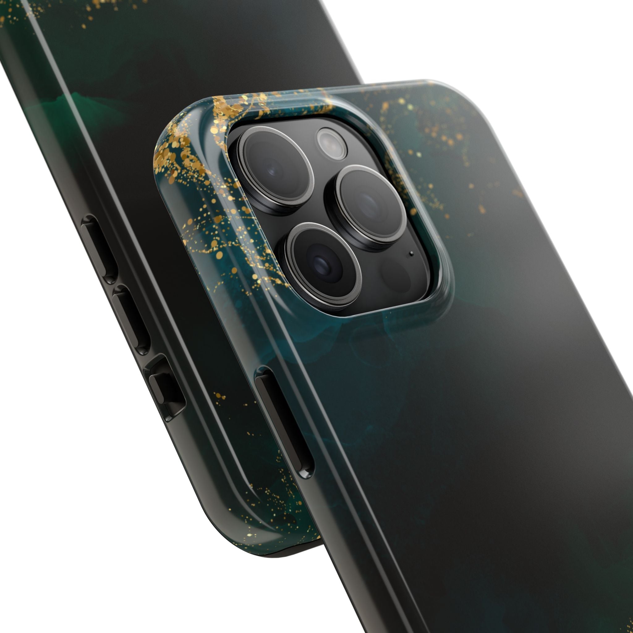 Tough Phone Case — Emerald Marble with Gold Flecks