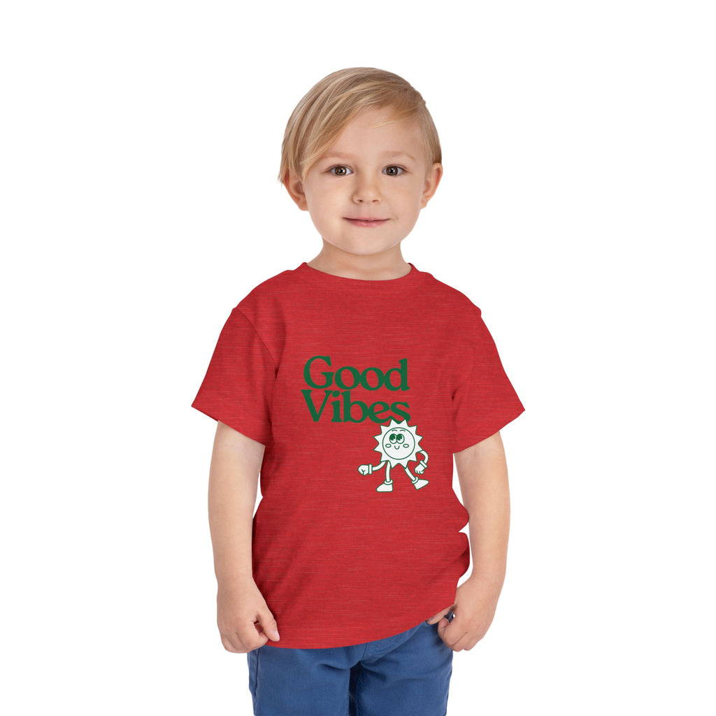 Good Vibes Toddler Tee — Cute Retro Sun Graphic Kids T‑Shirt