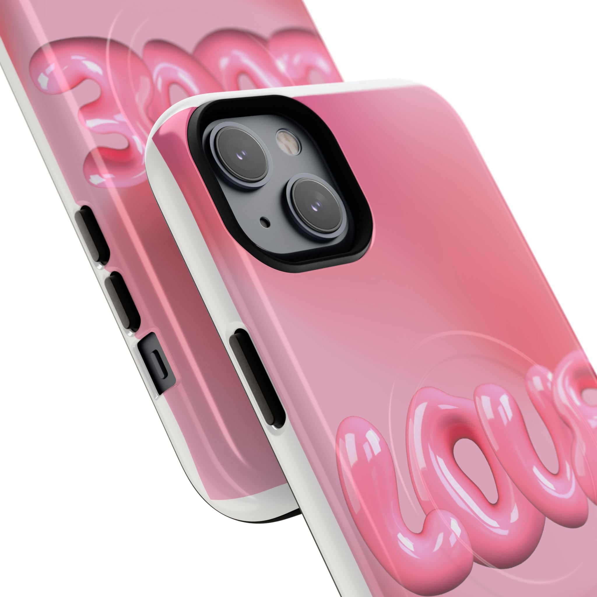 Phone Case — Pink "LOVE" 3D Bubble Tough Magnetic Protective Case