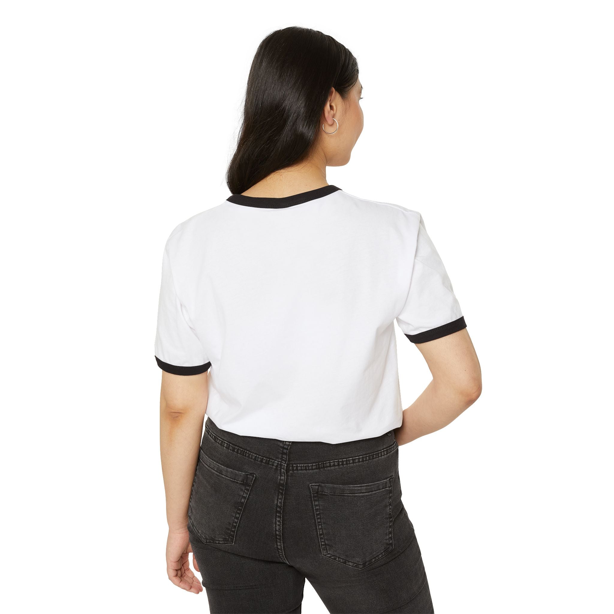 Sassy Girl Ringer Tee — Retro Bubble Letter Graphic T-Shirt