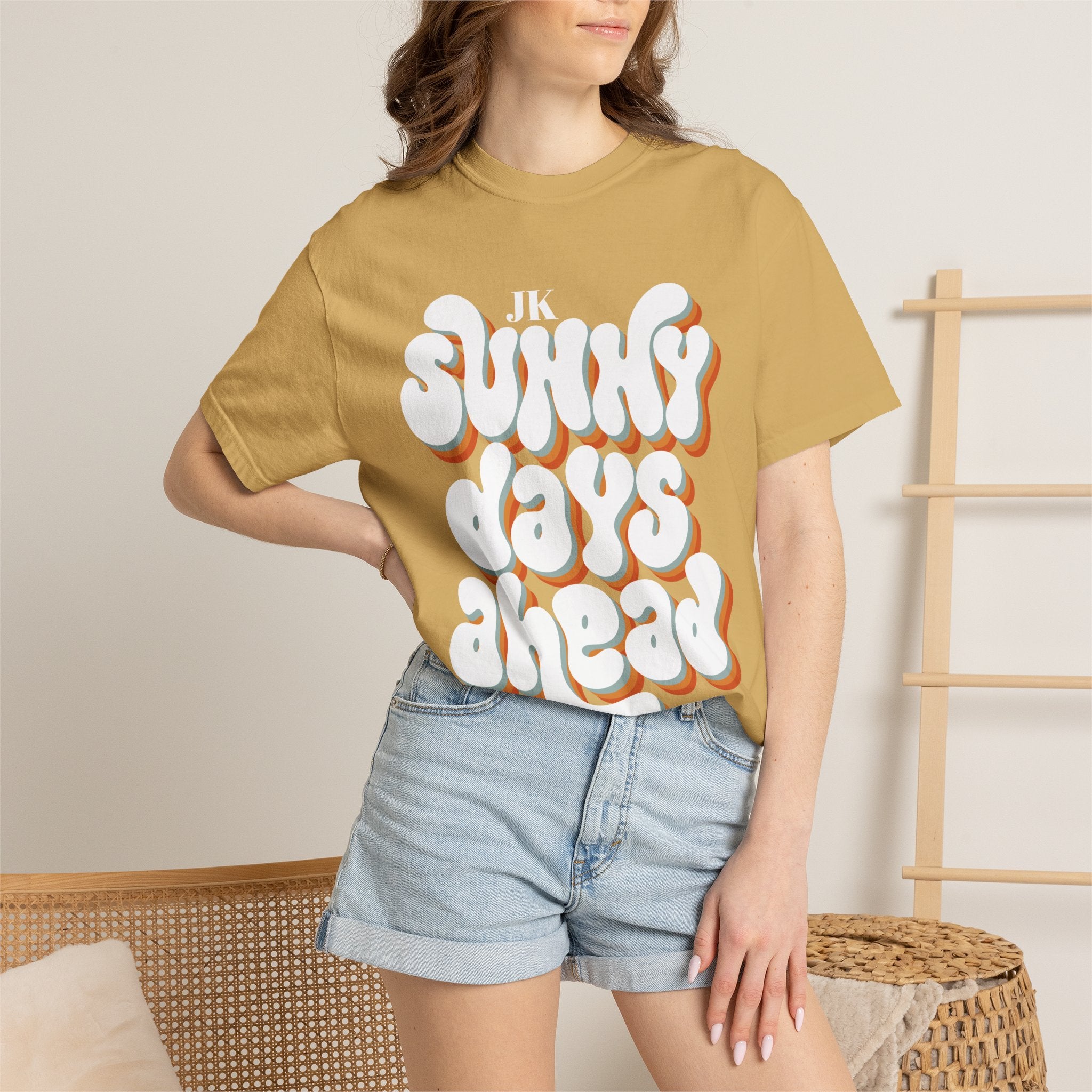 Unisex Sunny Days Ahead T-Shirt | Retro Bubble Letter Design