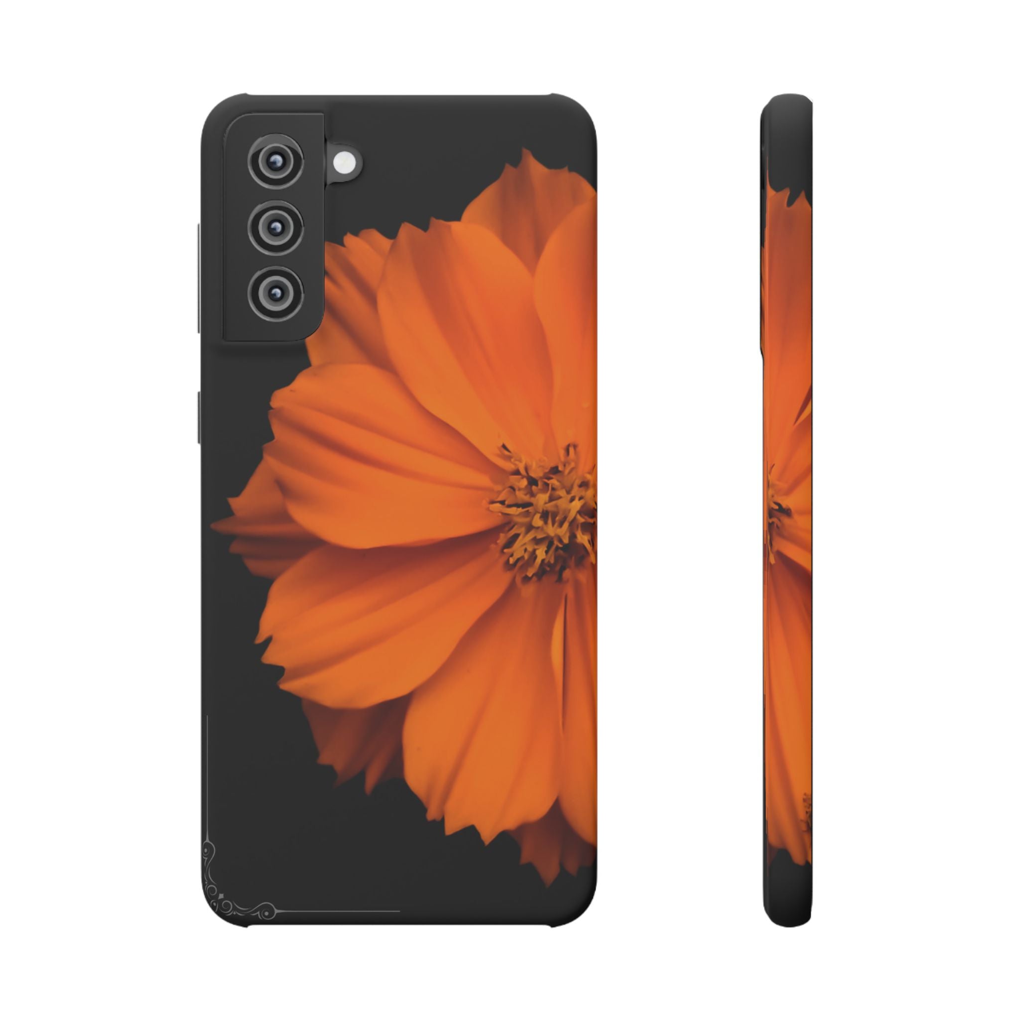 Phone Case - Orange Cosmos Floral Snap Case | Slim Protective Flower Design