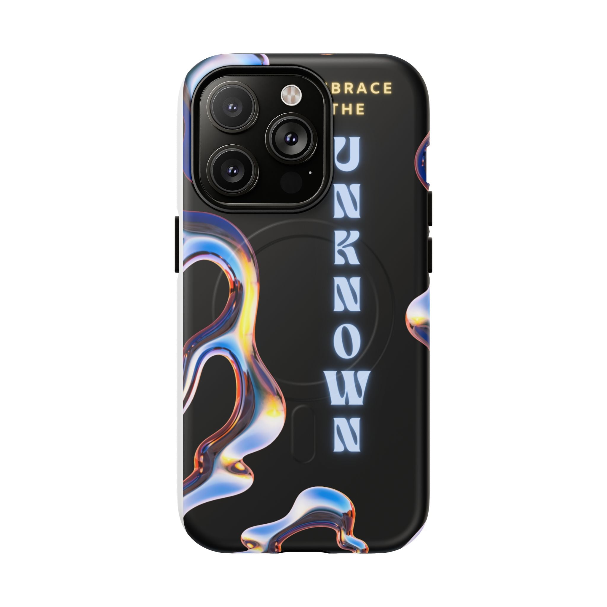 Tough Magnetic Case — "Embrace the Unknown" Black Iridescent Phone Cover