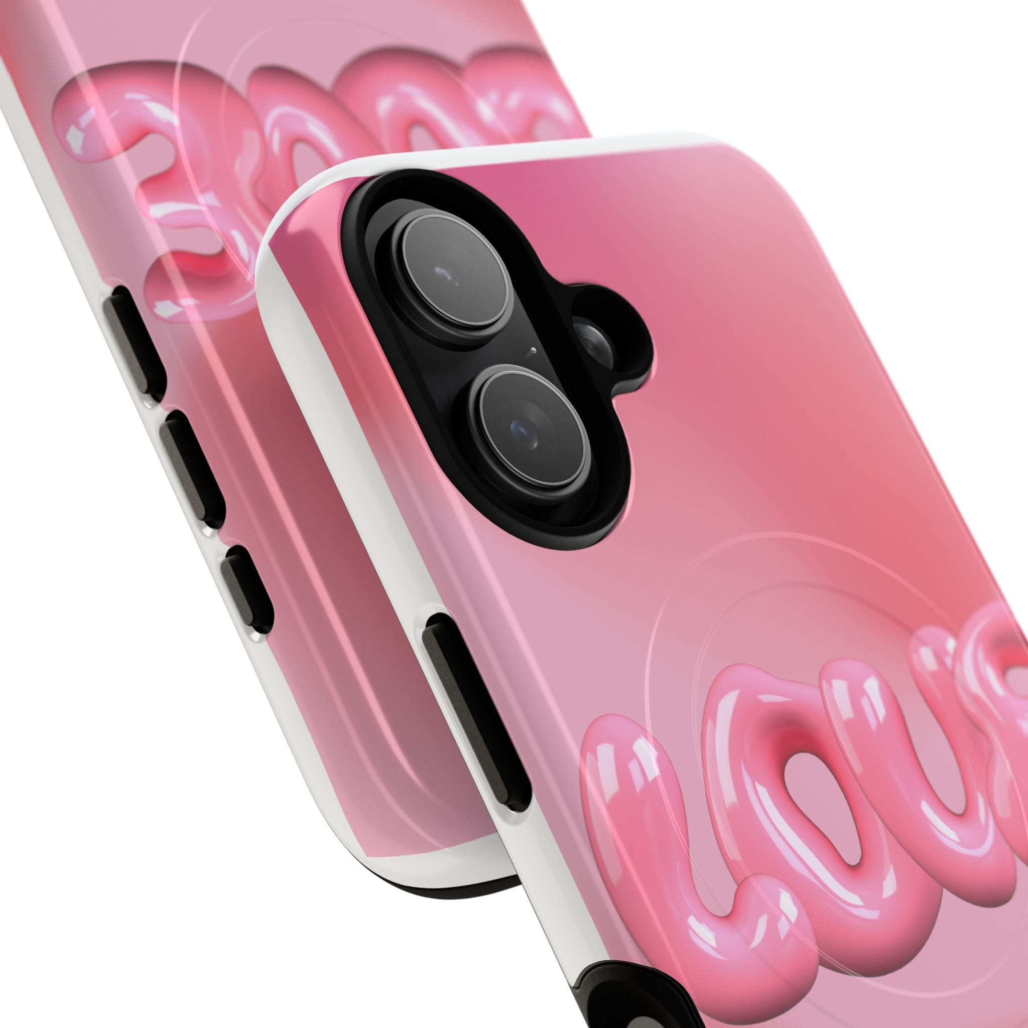Phone Case — Pink "LOVE" 3D Bubble Tough Magnetic Protective Case