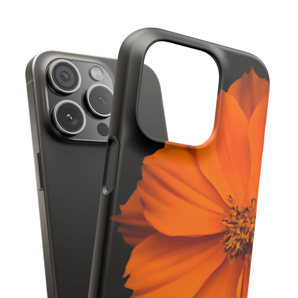 Phone Case - Orange Cosmos Floral Snap Case | Slim Protective Flower Design