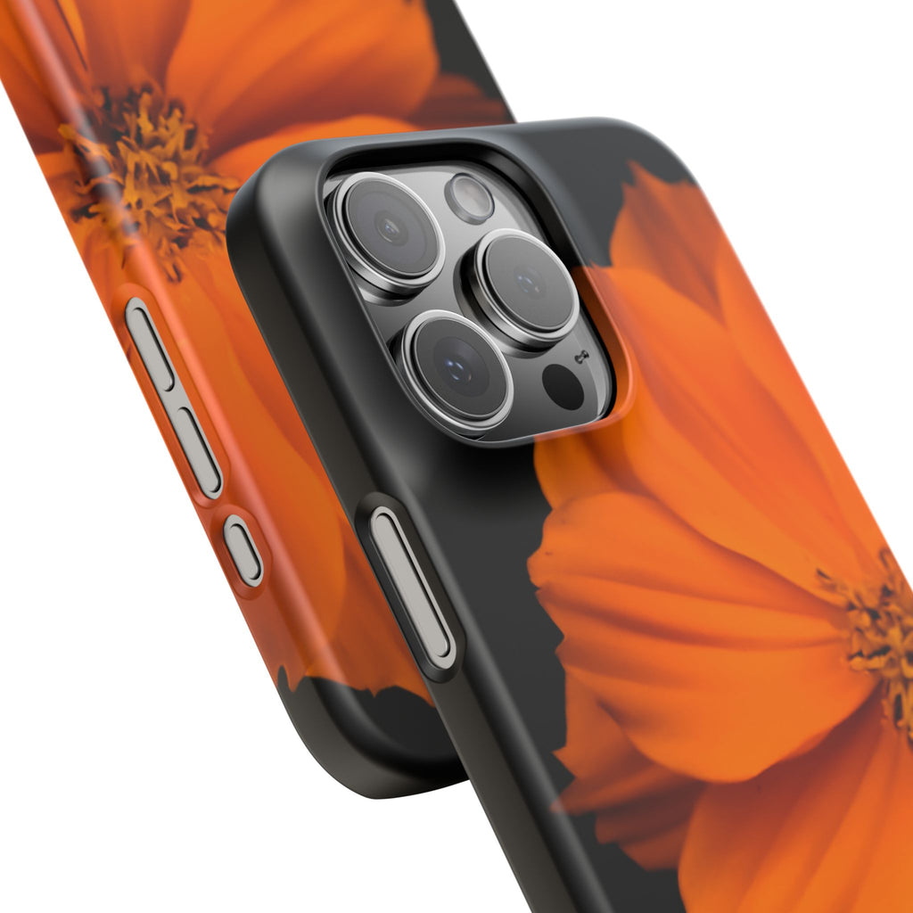 Phone Case - Orange Cosmos Floral Snap Case | Slim Protective Flower Design