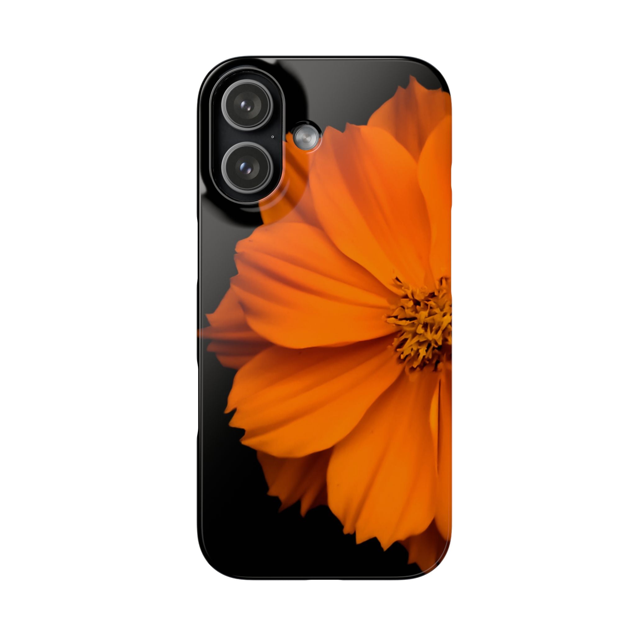 Phone Case - Orange Cosmos Floral Snap Case | Slim Protective Flower Design