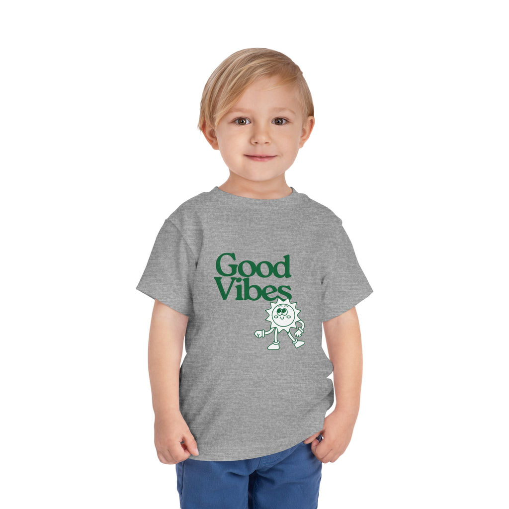 Good Vibes Toddler Tee — Cute Retro Sun Graphic Kids T‑Shirt