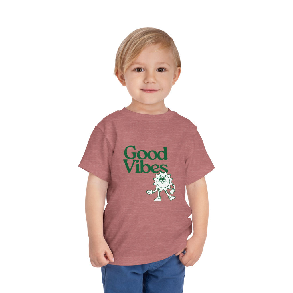 Good Vibes Toddler Tee — Cute Retro Sun Graphic Kids T‑Shirt