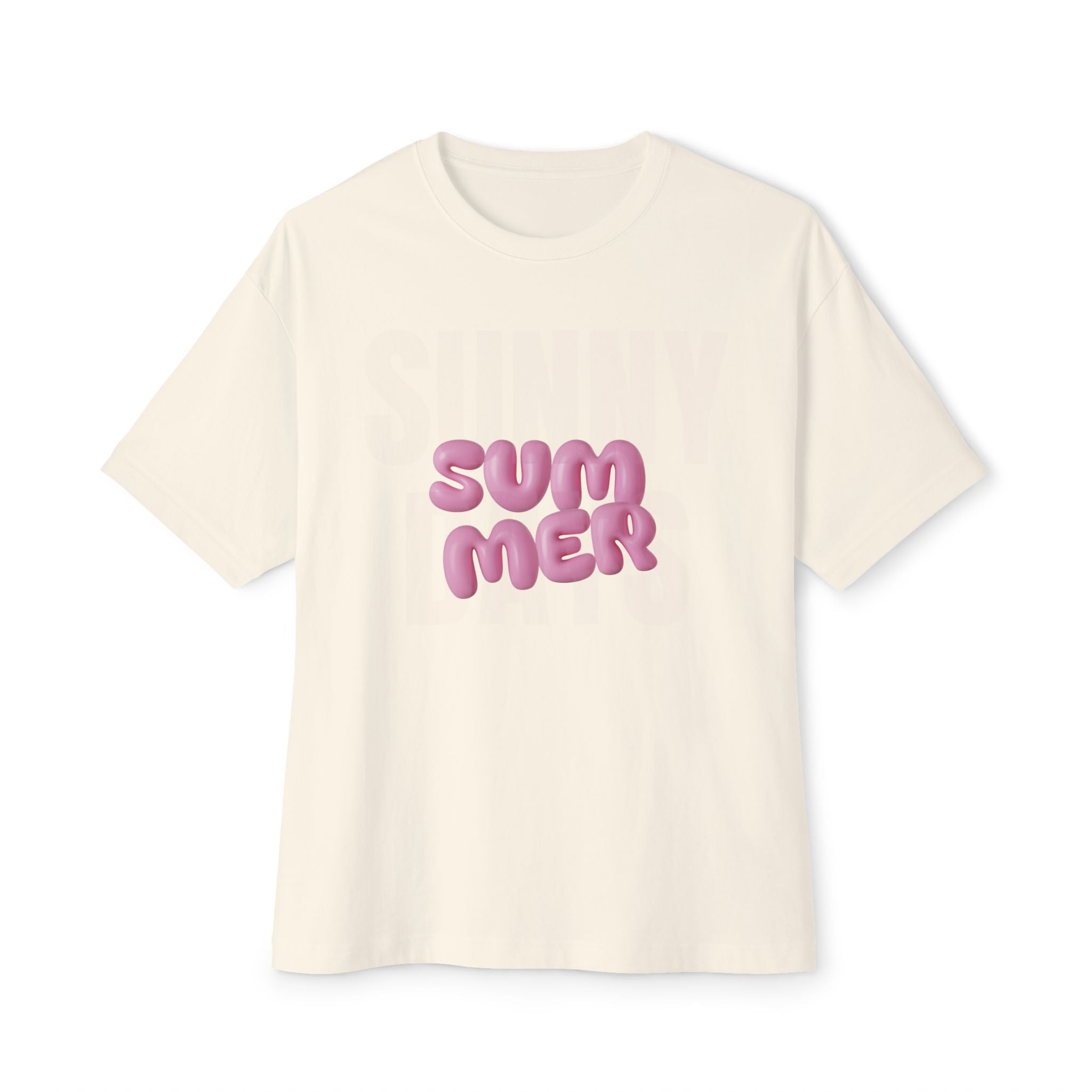 Unisex Summer Bubble Tee — Pink Puffed Letter Graphic T-Shirt