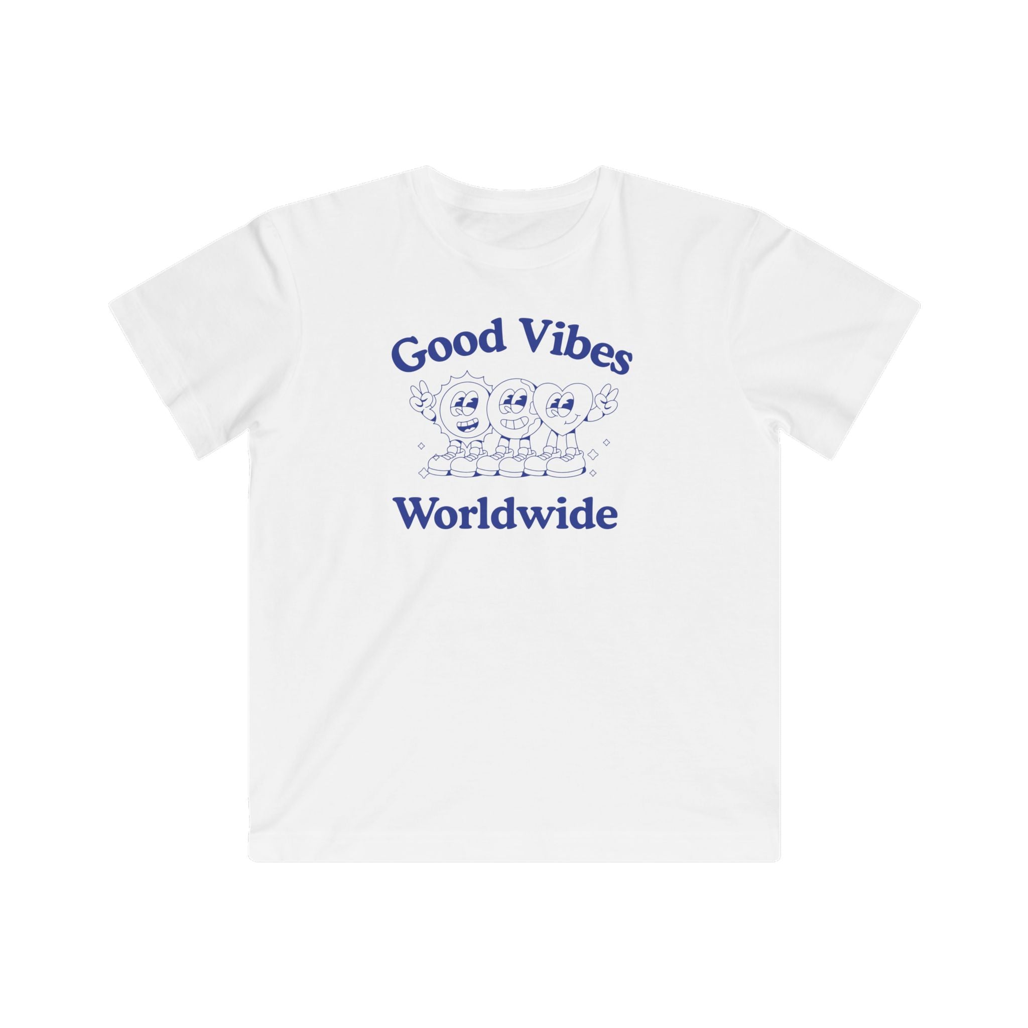 Kids "Good Vibes Worldwide" Tee — Cute Surfing Characters Children’s T-Shirt