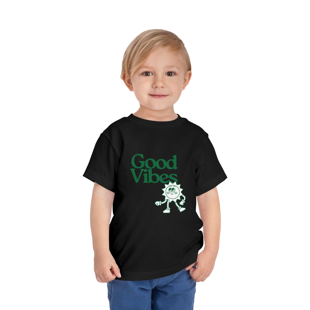 Good Vibes Toddler Tee — Cute Retro Sun Graphic Kids T‑Shirt