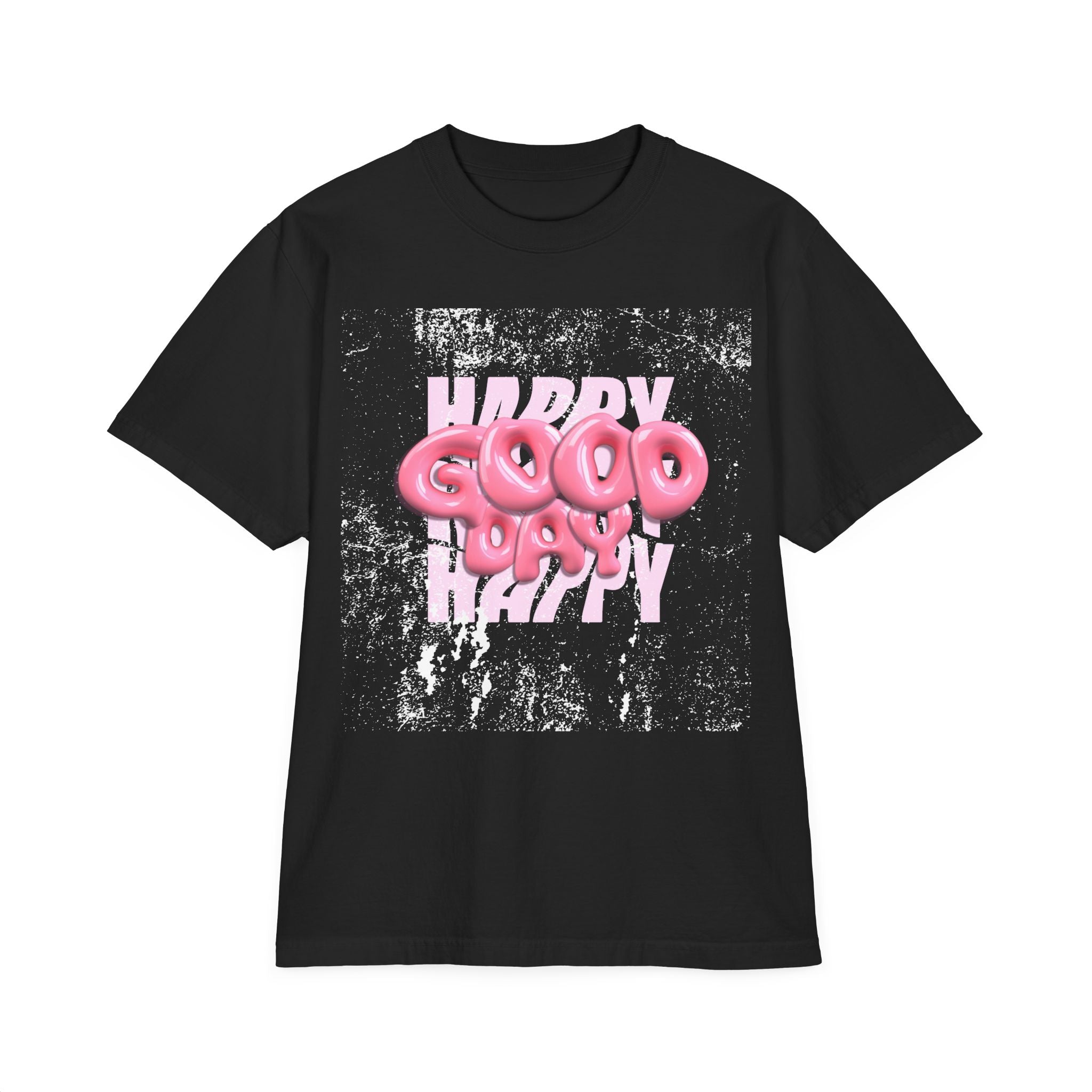 T-Shirt — Pink 'Good Day' Balloon Text Graphic Tee