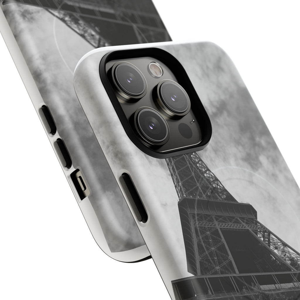 Eiffel Tower 'My Dream' Tough Magnetic Phone Case — Black & White Travel Protective Cover