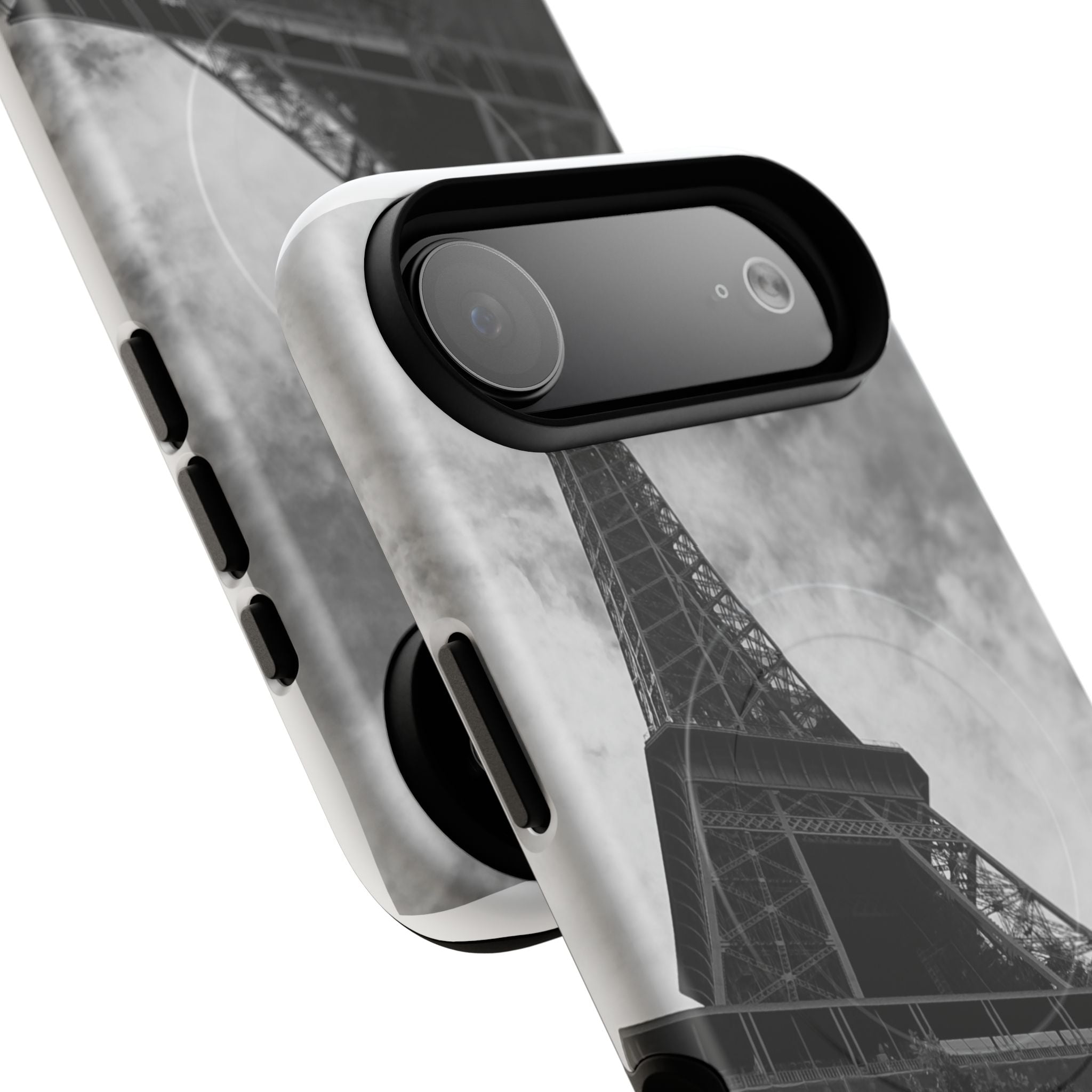 Eiffel Tower 'My Dream' Tough Magnetic Phone Case — Black & White Travel Protective Cover