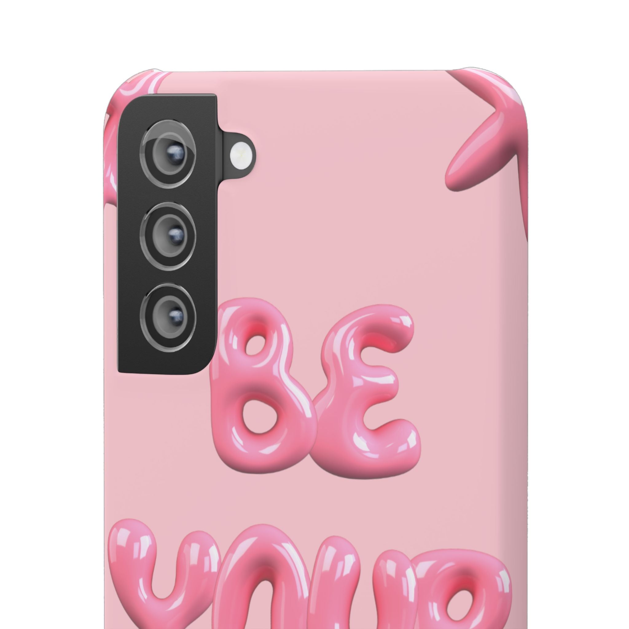 Phone Case - "Be Yourself" Pink Bubble Typography Snap Case