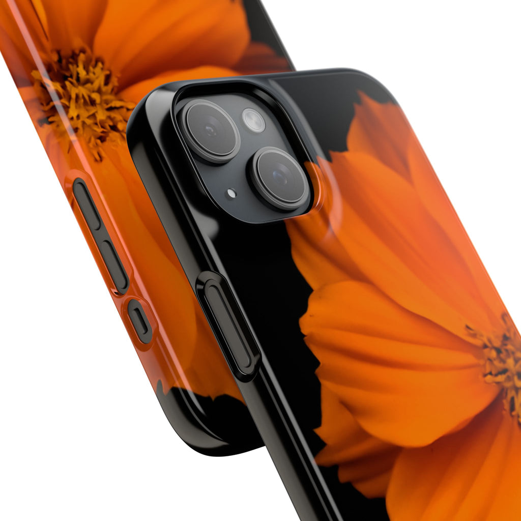 Phone Case - Orange Cosmos Floral Snap Case | Slim Protective Flower Design
