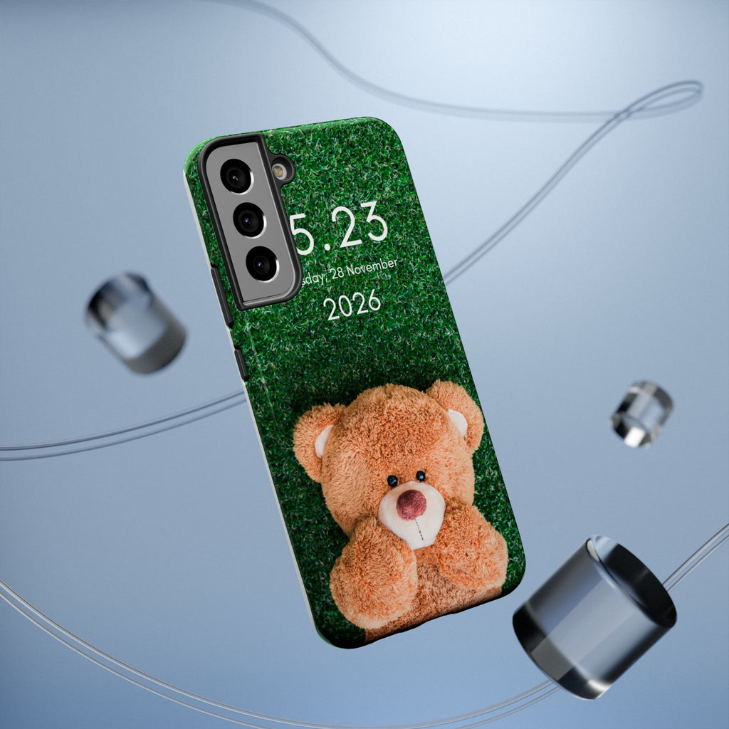 Teddy Bear Grass Phone Case — Cute Plush Toy Design Impact-Resistant Case