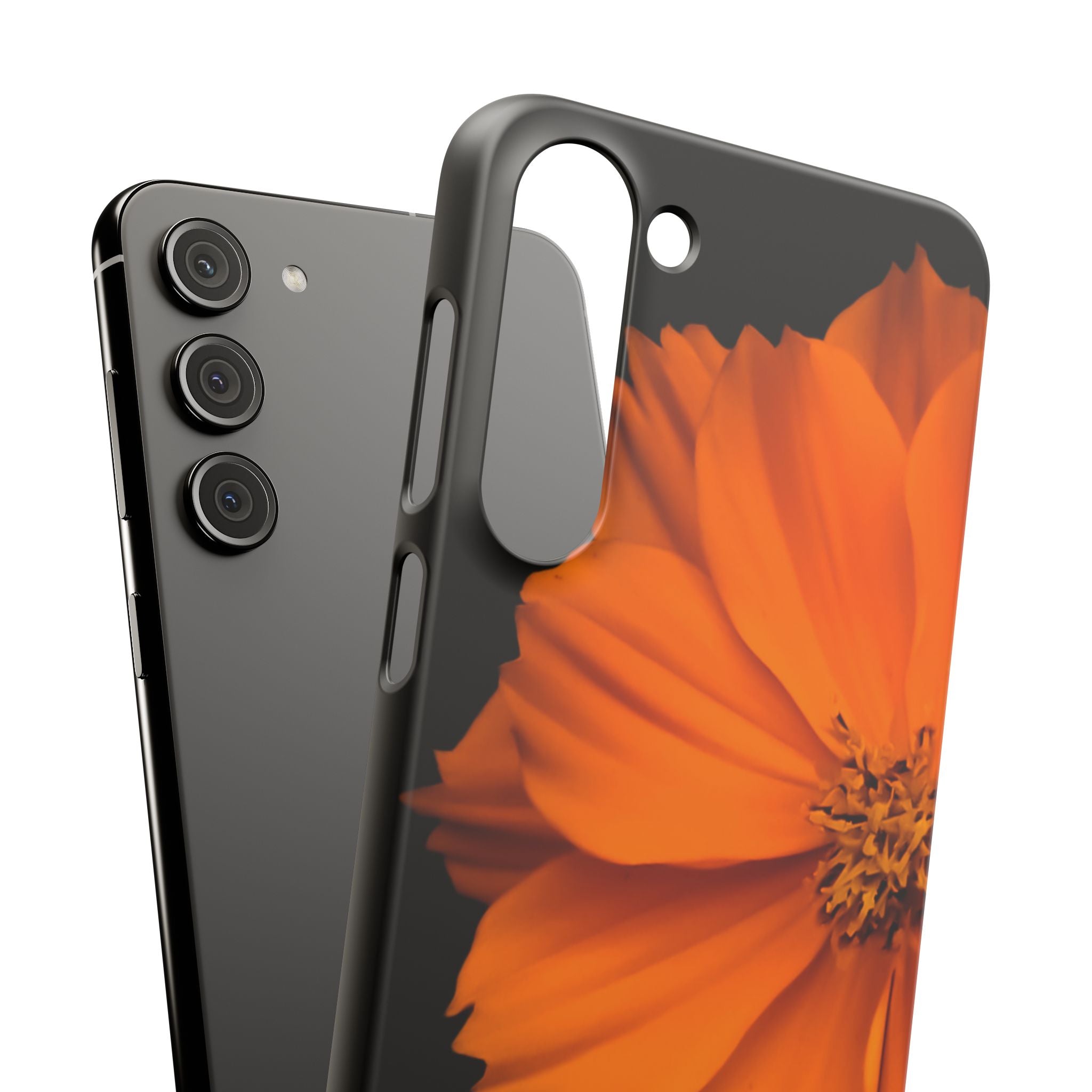 Phone Case - Orange Cosmos Floral Snap Case | Slim Protective Flower Design