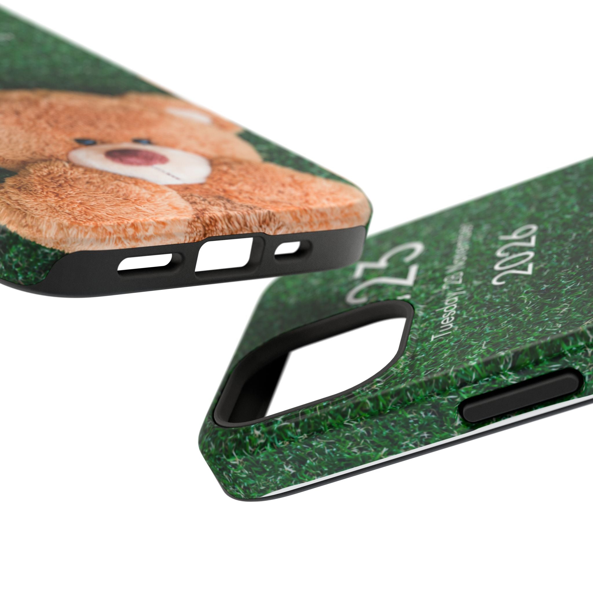 Teddy Bear Grass Phone Case — Cute Plush Toy Design Impact-Resistant Case