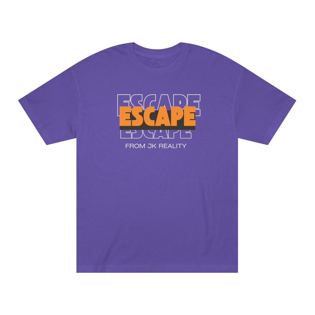 Escape Graphic Tee — Retro Orange Block Letter Unisex Shirt