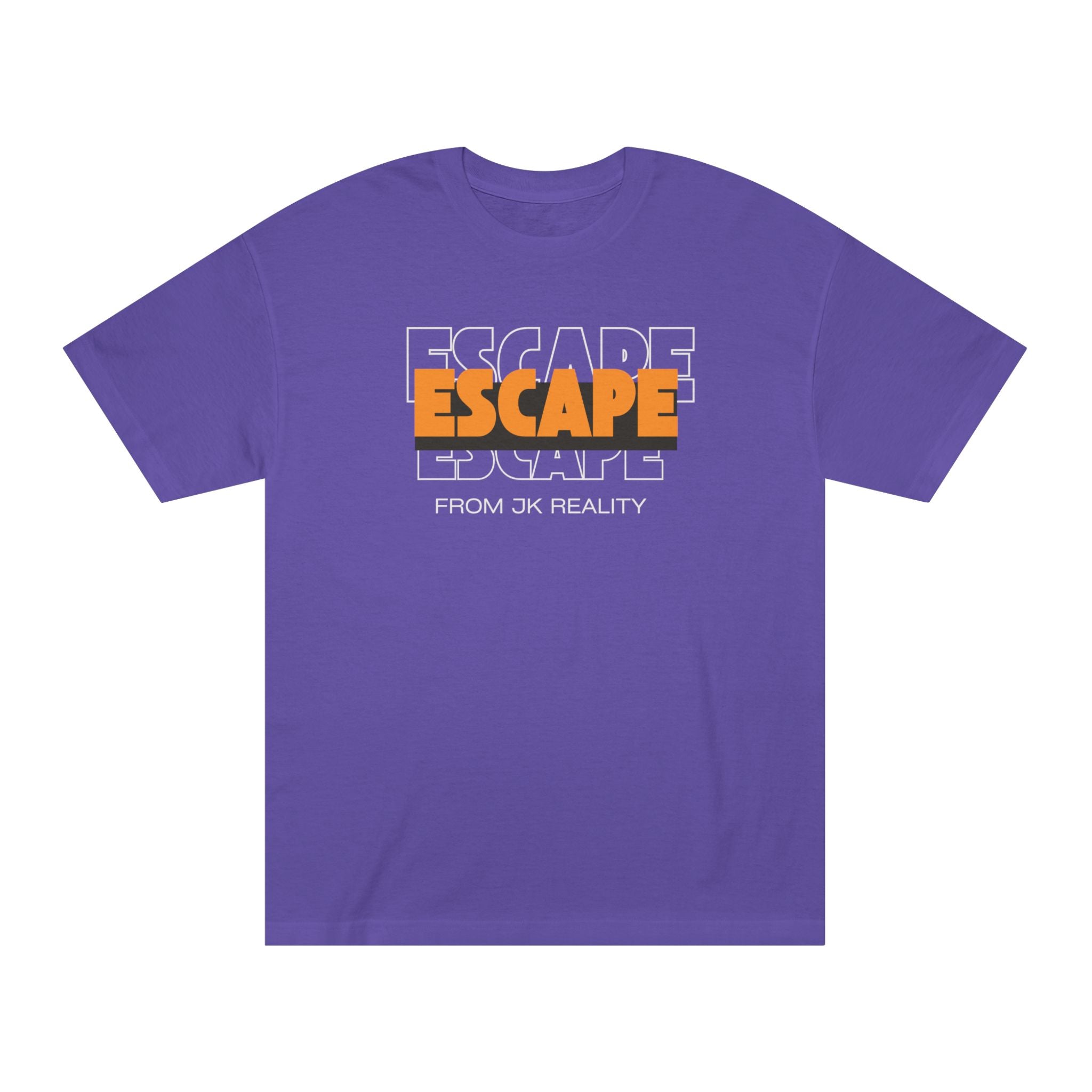 Escape Graphic Tee — Retro Orange Block Letter Unisex Shirt