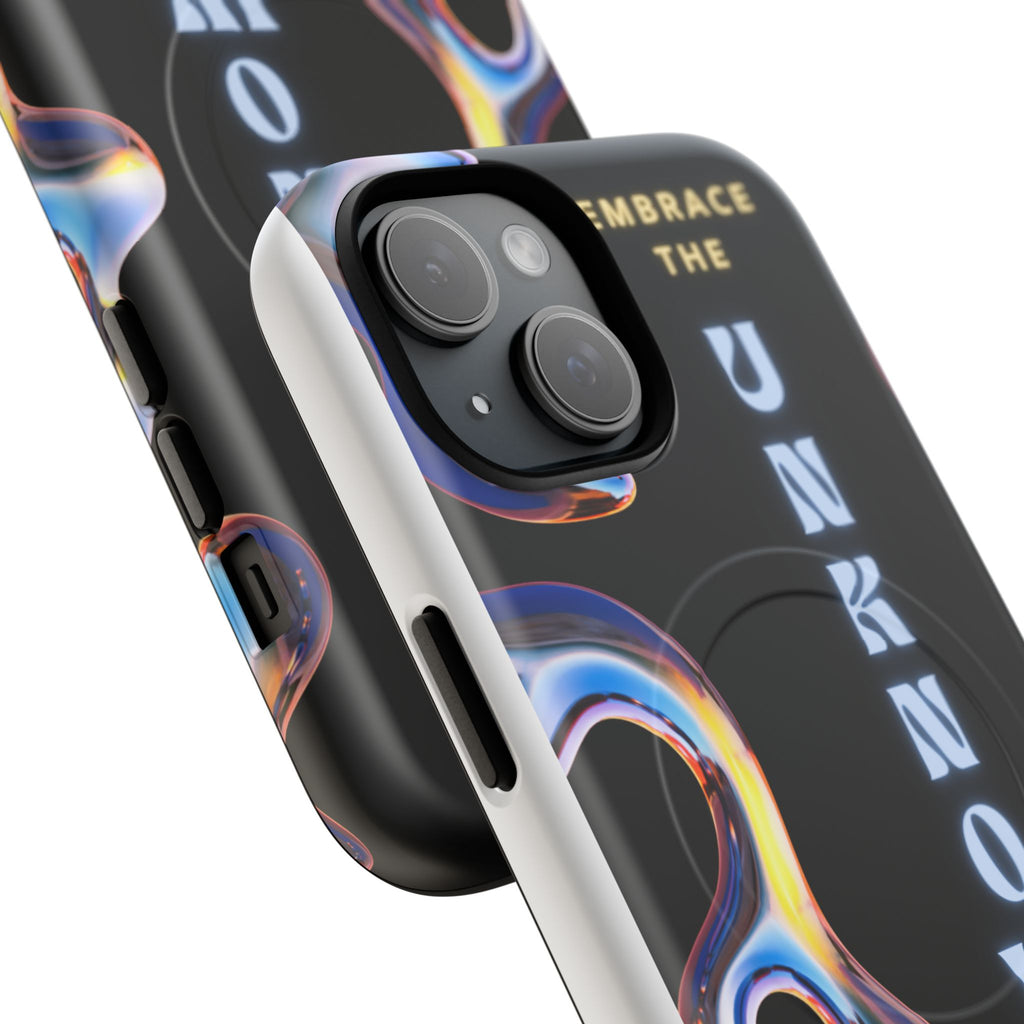 Tough Magnetic Case — "Embrace the Unknown" Black Iridescent Phone Cover