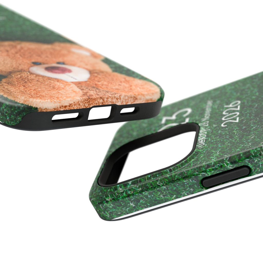 Teddy Bear Grass Phone Case — Cute Plush Toy Design Impact-Resistant Case