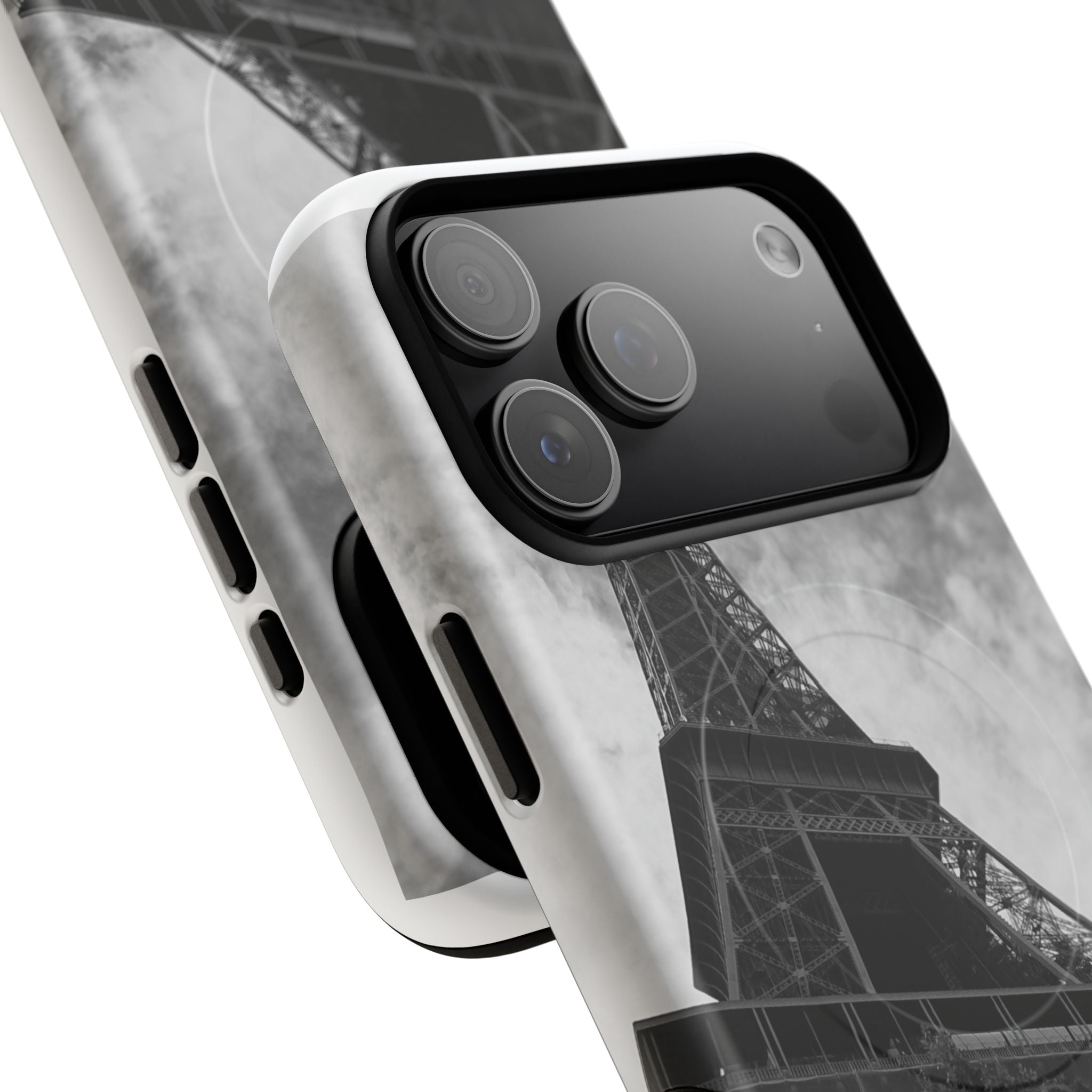 Eiffel Tower 'My Dream' Tough Magnetic Phone Case — Black & White Travel Protective Cover