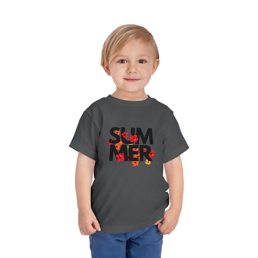 Toddler Tee - "SUMMER" Floral Letters Kids T‑Shirt