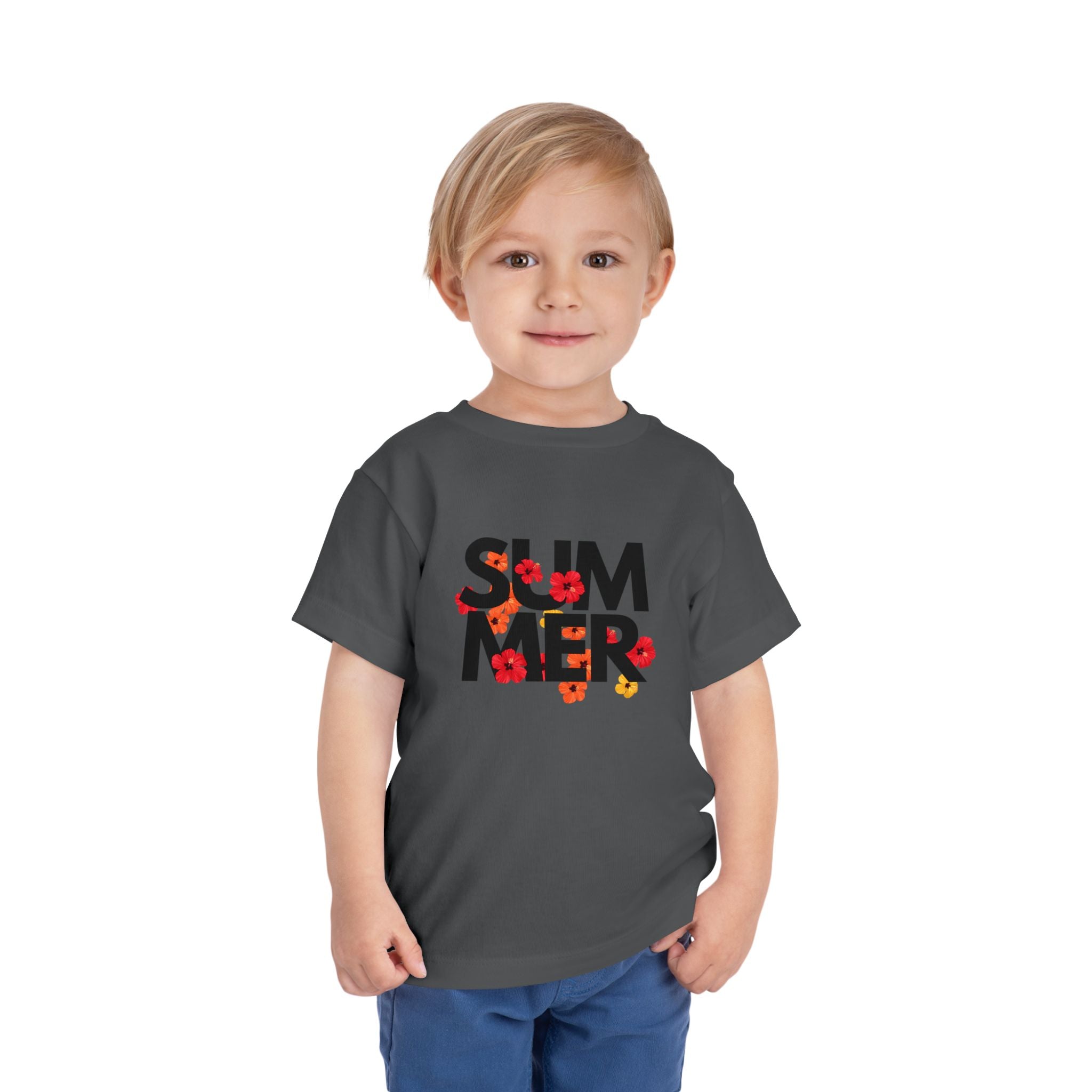 Toddler Tee - "SUMMER" Floral Letters Kids T‑Shirt