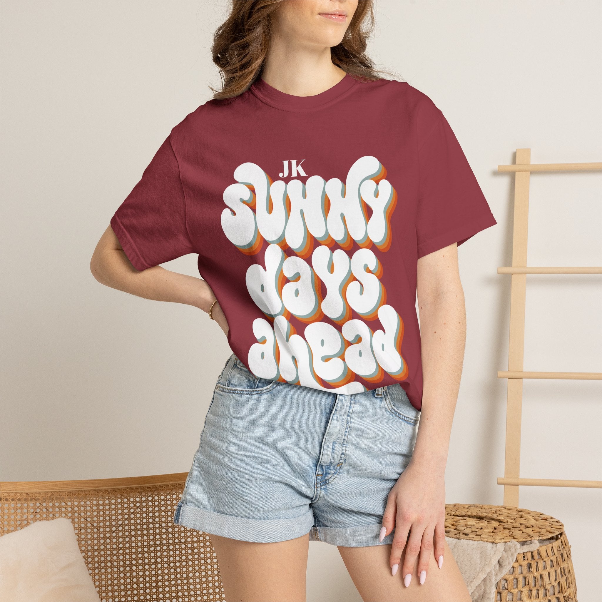 Unisex Sunny Days Ahead T-Shirt | Retro Bubble Letter Design
