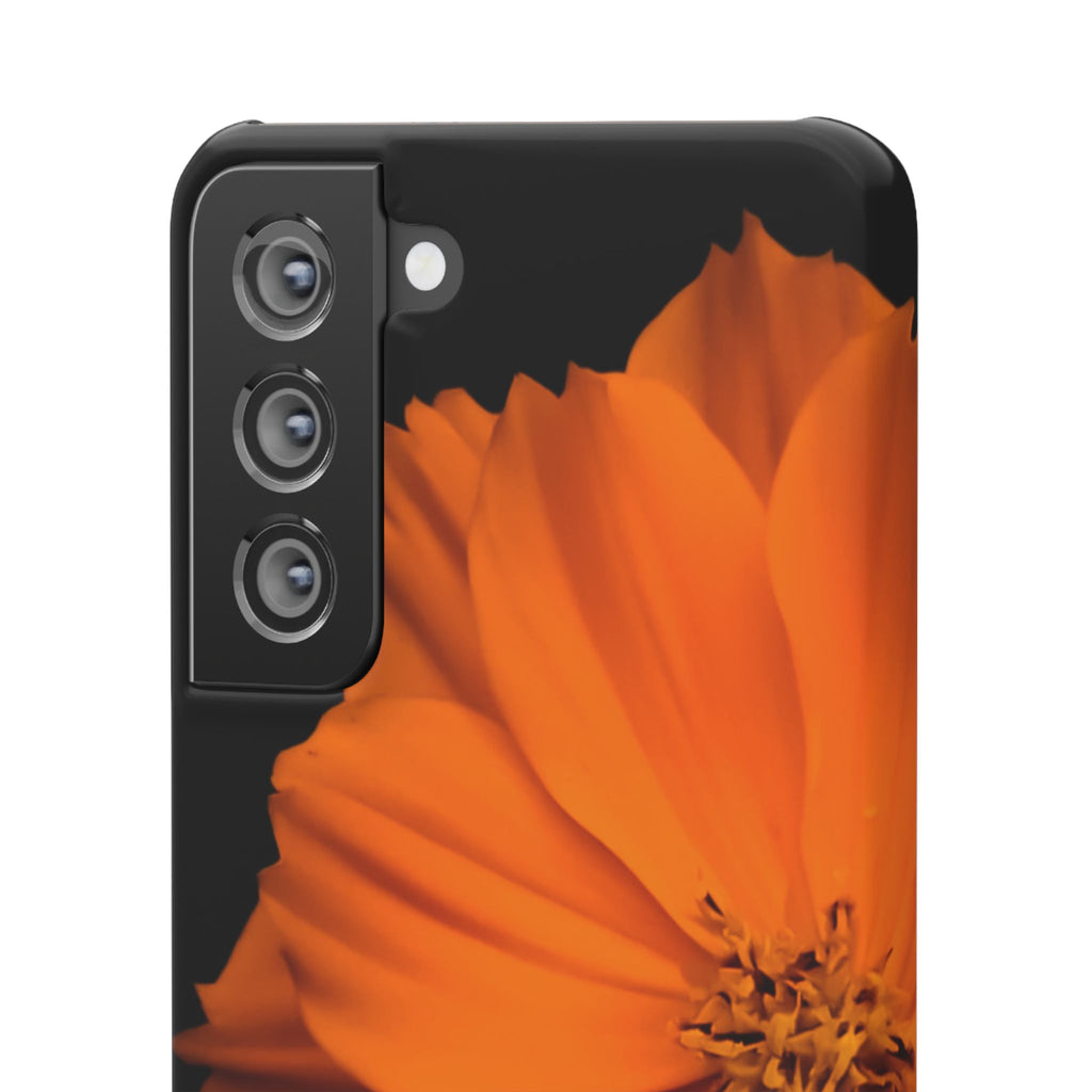 Phone Case - Orange Cosmos Floral Snap Case | Slim Protective Flower Design
