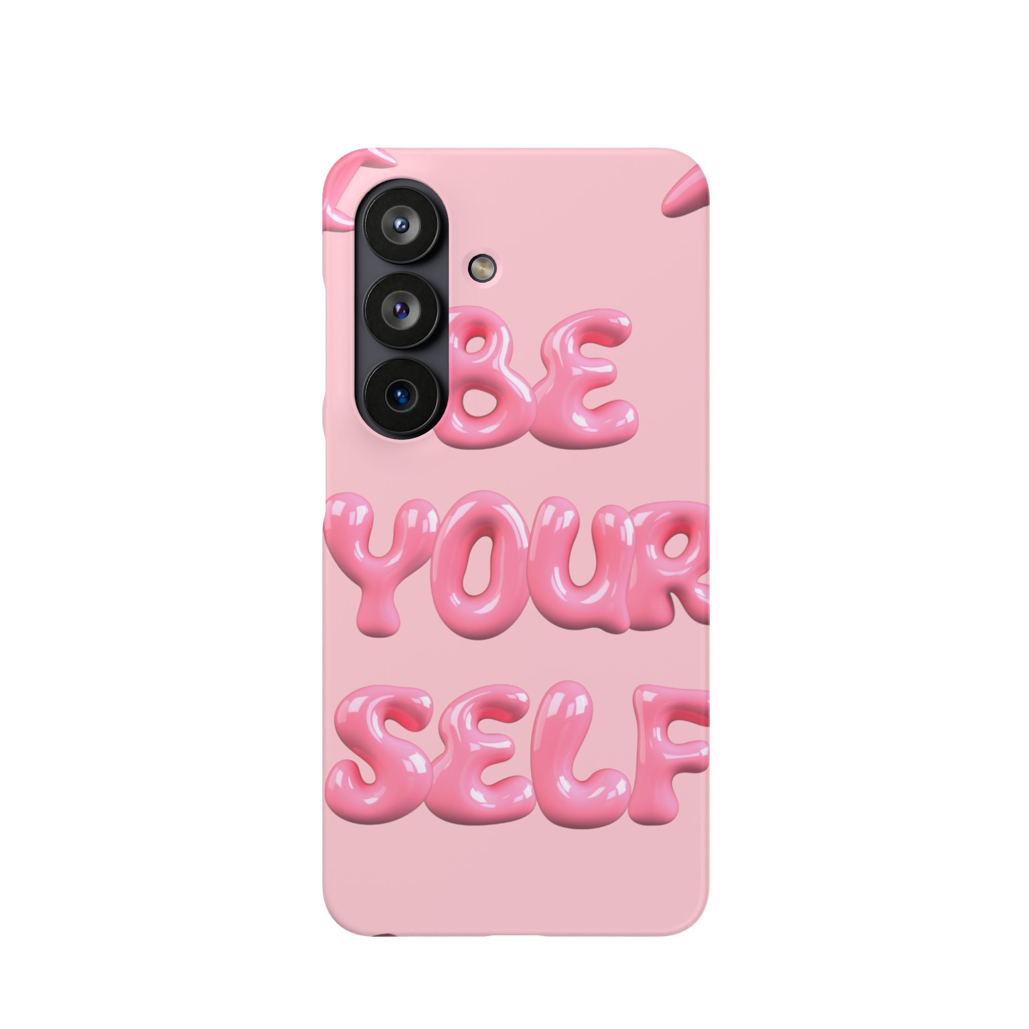 Phone Case - "Be Yourself" Pink Bubble Typography Snap Case