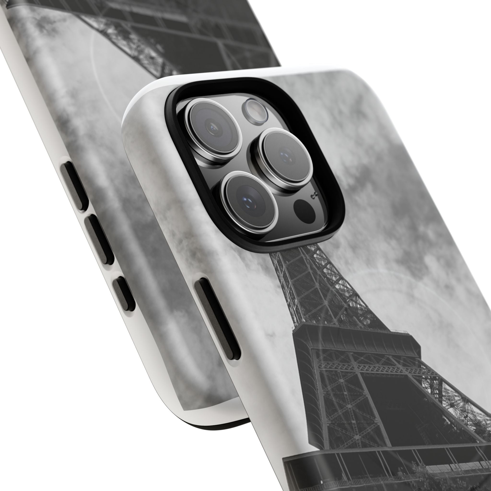 Eiffel Tower 'My Dream' Tough Magnetic Phone Case — Black & White Travel Protective Cover