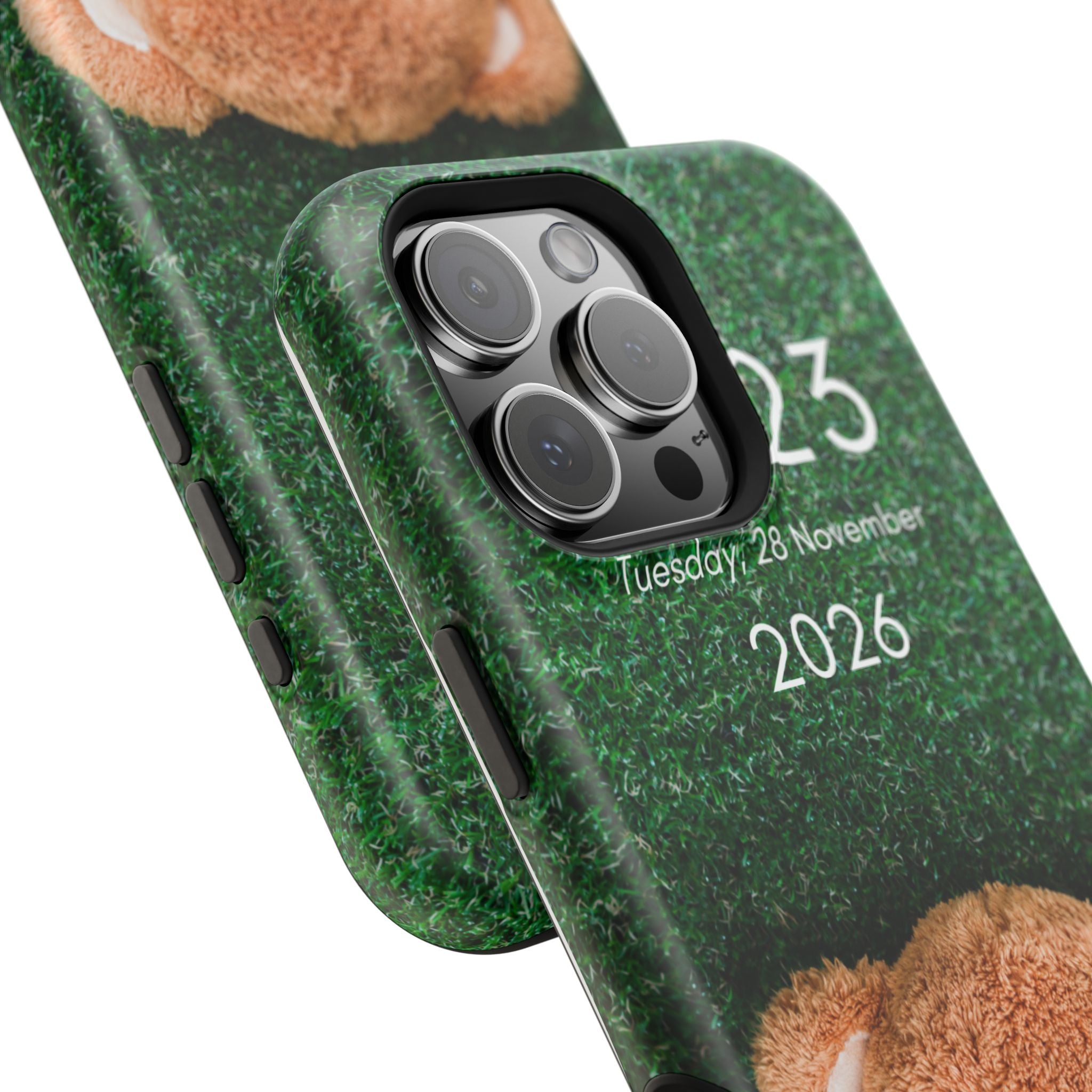 Teddy Bear Grass Phone Case — Cute Plush Toy Design Impact-Resistant Case