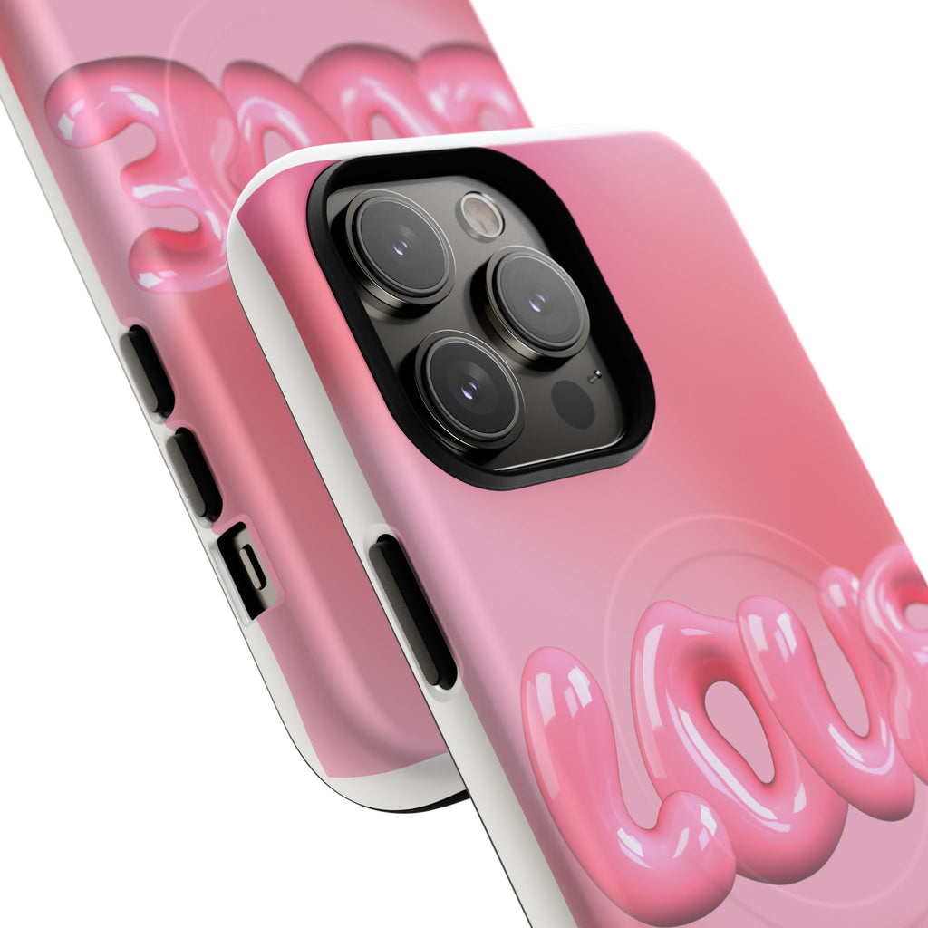 Phone Case — Pink "LOVE" 3D Bubble Tough Magnetic Protective Case