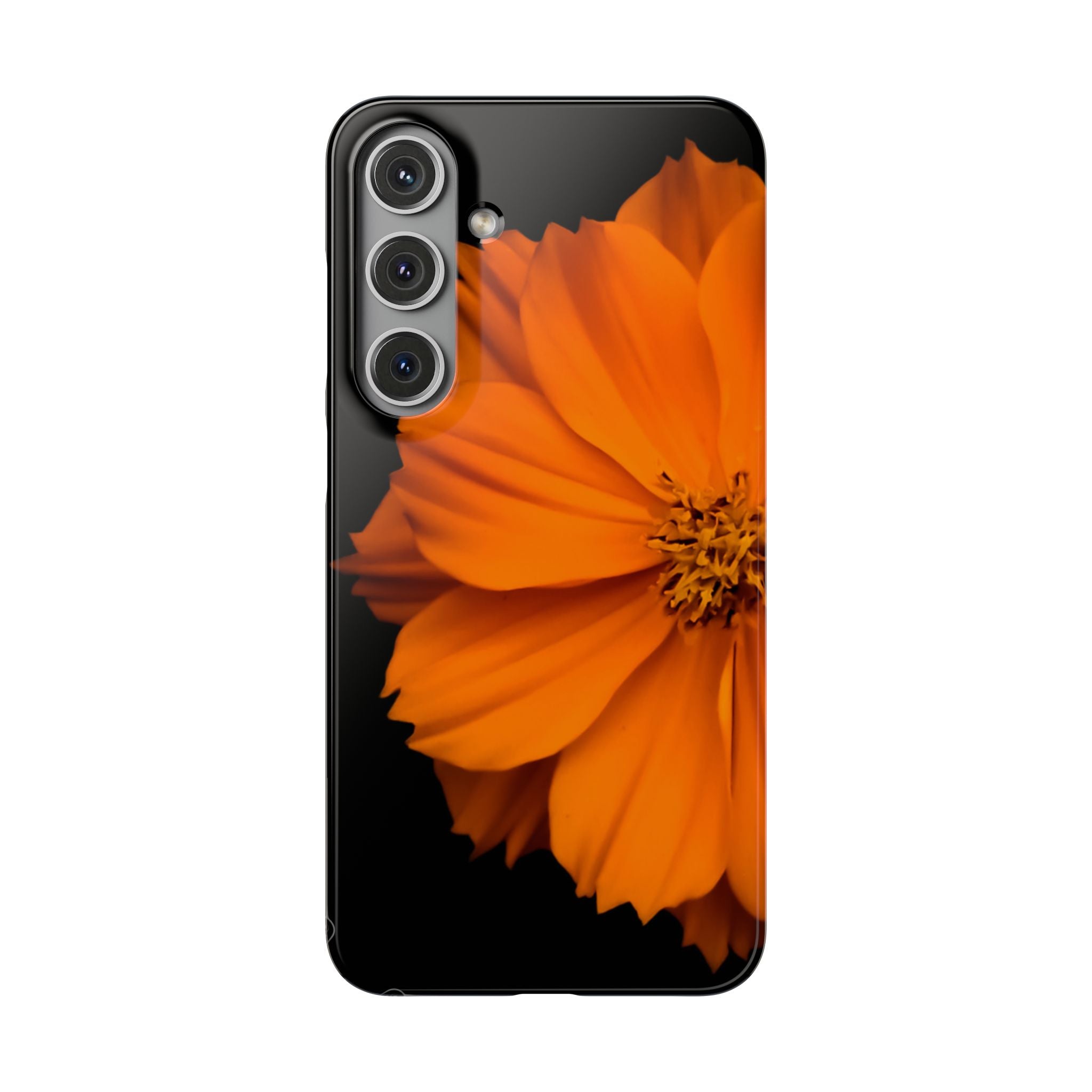 Phone Case - Orange Cosmos Floral Snap Case | Slim Protective Flower Design