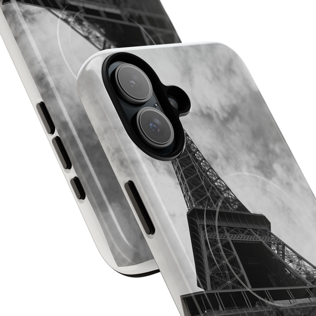 Eiffel Tower 'My Dream' Tough Magnetic Phone Case — Black & White Travel Protective Cover