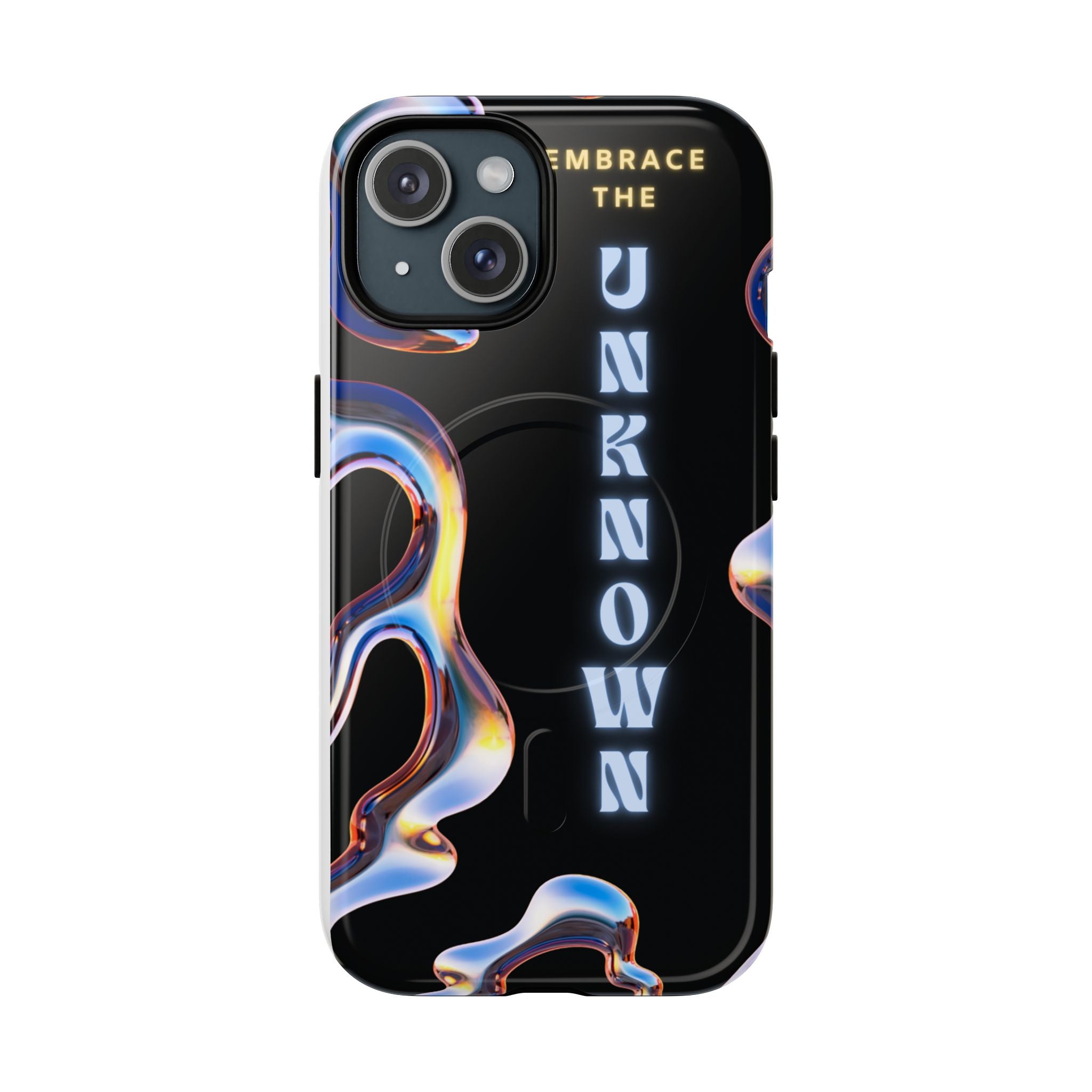 Tough Magnetic Case — "Embrace the Unknown" Black Iridescent Phone Cover