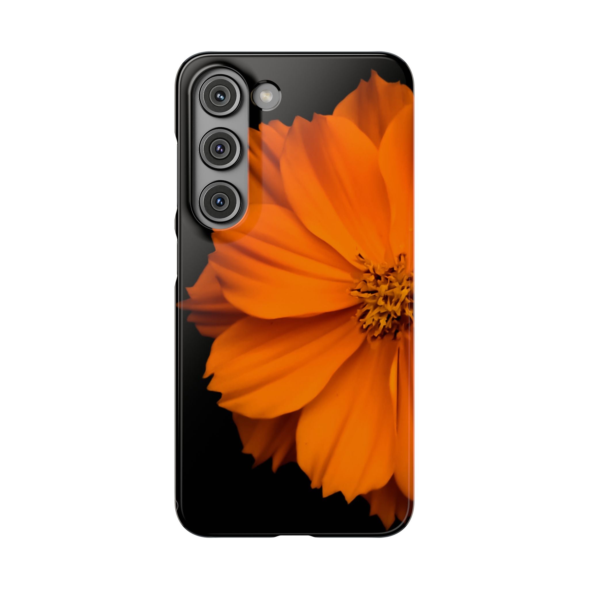 Phone Case - Orange Cosmos Floral Snap Case | Slim Protective Flower Design
