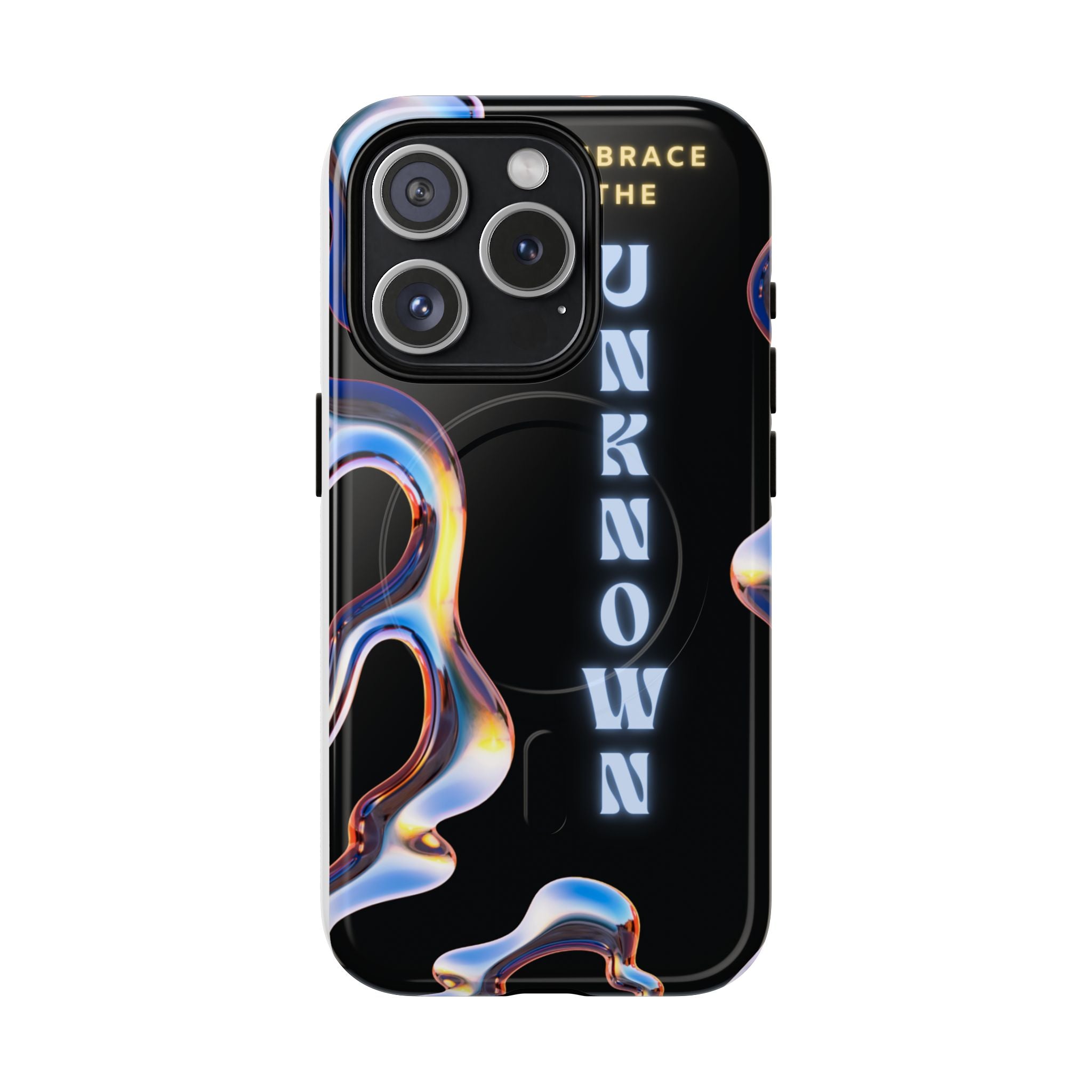 Tough Magnetic Case — "Embrace the Unknown" Black Iridescent Phone Cover